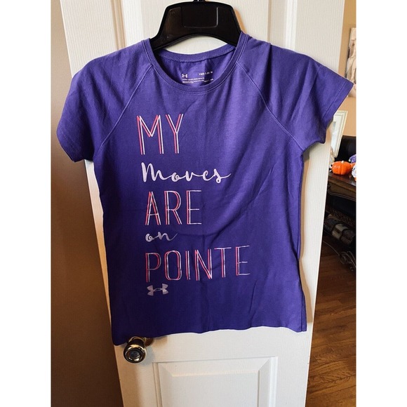 Under Armour Girls Youth Medium "My Moves are‎ On Point" Purple - Picture 1 of 2